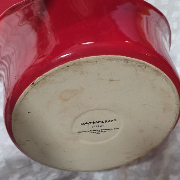 SALE 2.75 Qt Rachael Ray Red Stoneware  Casserole RED baker with Lid - Picture 5 of 8